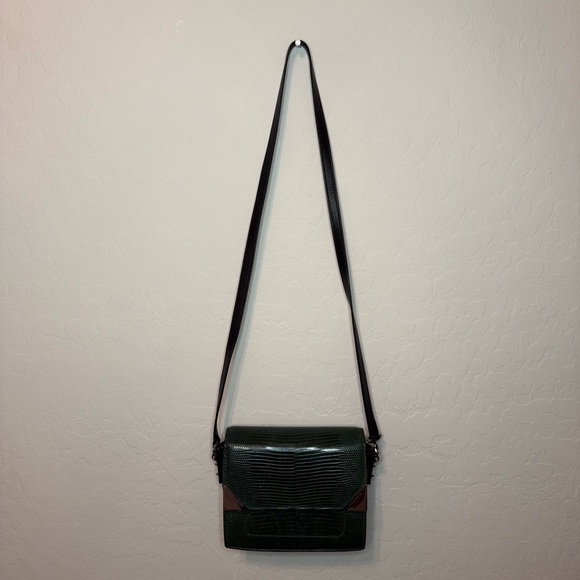 Barbara Bui Green Varanus Salvator Lizard Madness Crossbody Bag One Size - Picture 1 of 9